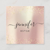 プロフェッショナルブティックショップ金ゴールドグリッターバラシルク スクエア名刺 (正面)