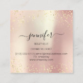 プロフェッショナルブティックショップ金ゴールドグリッターバラシルク スクエア名刺 (裏面)
