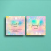 プロフェッショナルブティックショップ金ゴールドグリッターホログラフ スクエア名刺