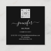プロフェッショナルブティックショップ金ゴールドブラックQRCODEロゴ スクエア名刺 (裏面)