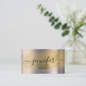 プロフェッショナルブティックショップ金ゴールド紫 名刺 (スタンド正面)