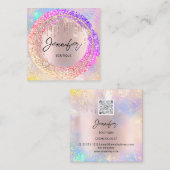 プロフェッショナルブティックショップQRコードロゴホログラフ スクエア名刺 (正面/裏面)