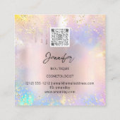 プロフェッショナルブティックショップQRコードロゴホログラフ スクエア名刺 (裏面)