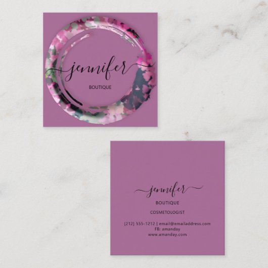 プロフェッショナルブティックミメティックカモフラージュ軍隊 スクエア名刺 (正面/裏面)