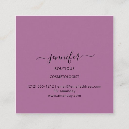 プロフェッショナルブティックミメティックカモフラージュ軍隊 スクエア名刺 (裏面)