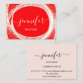 プロフェッショナルブティックメイクアップ美しいレッドブライト 名刺 (正面/裏面)