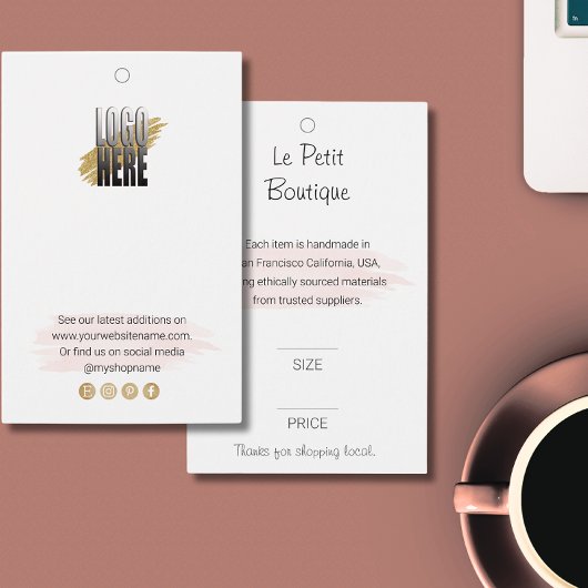 プロフェッショナルブティックロゴアパレル価格ラベル