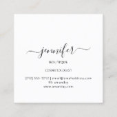 プロフェッショナルブティックロゴグリッターホットピンク スクエア名刺 (裏面)