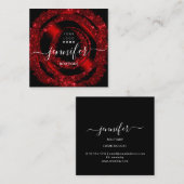 プロフェッショナルブティックロゴグリッターレッドロゴ スクエア名刺 (正面/裏面)