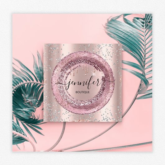 プロフェッショナルブティック美しいショップバラ赤面グレー スクエア名刺