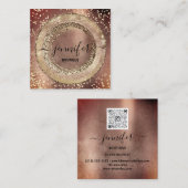 プロフェッショナルブティック美しいショップバラ金ゴールド グランジ スクエア名刺 (正面/裏面)