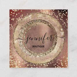 プロフェッショナルブティック美しいショップバラ金ゴールド グランジ スクエア名刺