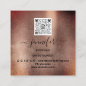 プロフェッショナルブティック美しいショップバラ金ゴールド グランジ スクエア名刺 (裏面)