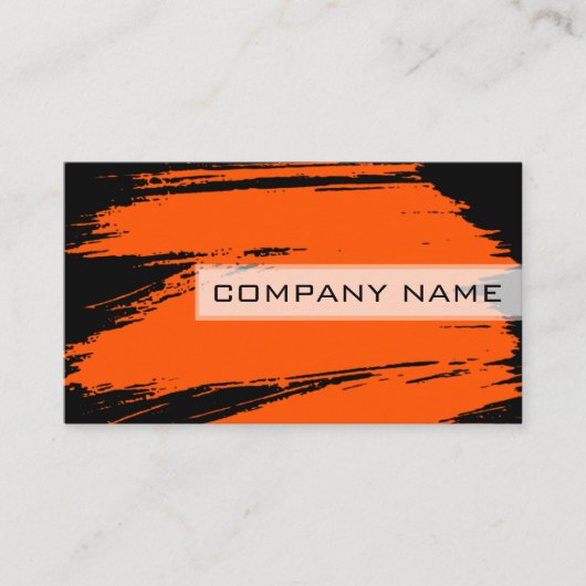 プロフェッショナルブモダンラックオレンジブラシストローク 名刺 (正面)