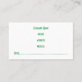 プロフェッショナルブライトグリーン名刺 名刺 (裏面)