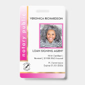 プロフェッショナルブライトピンク公証人フォトバッジ バッジ (Front)