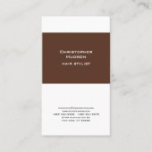 プロフェッショナルブラウンホワイトシンプル美容師 名刺 (正面)