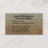 プロフェッショナルブラウン抽象芸術フリーランサー作家 名刺 (裏面)