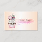 プロフェッショナルブラシストロークカップケーキマカロンベーカリー 名刺 (正面)