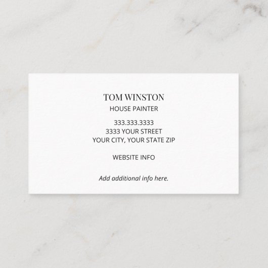 プロフェッショナルブラシストロークハウスペインター 名刺 (裏面)