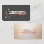 プロフェッショナルブラシストローク,カップケーキ,スイーツ 名刺 (正面/裏面)