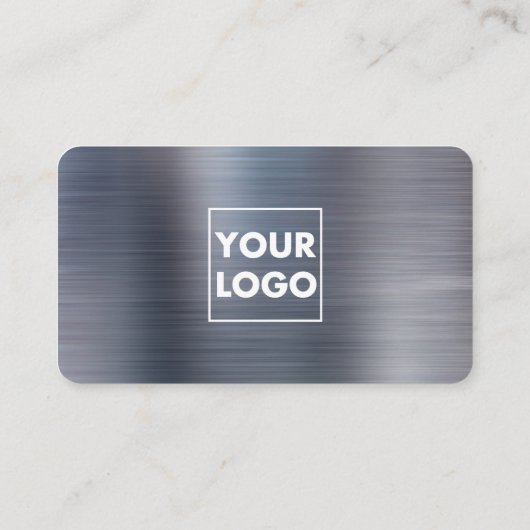 プロフェッショナルブラシ仕上げメタリックグレーロゴQRコード 名刺 (裏面)