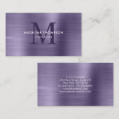 プロフェッショナルブラシ仕上げメタリックパープルモノグラム 名刺 (正面/裏面)
