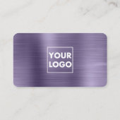 プロフェッショナルブラシ仕上げメタルラベンダーロゴQRコード 名刺 (裏面)