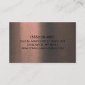 プロフェッショナルブラシ仕上げ金属バラ金ゴールド モダン 名刺 (裏面)