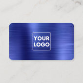 プロフェッショナルブラシ付きメタリックブルーロゴQRコード 名刺 (裏面)