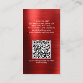 プロフェッショナルブラシ付きメタリックレッドロゴQRコード 名刺 (裏面)