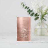 プロフェッショナルブラシ付きメタルバラ金ゴールドロゴQRコード 名刺 (スタンド正面)