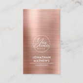 プロフェッショナルブラシ付きメタルバラ金ゴールドロゴQRコード 名刺 (正面)