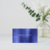 プロフェッショナルブラシ付きメタル王室のブルーQRコード 名刺 (スタンド正面)