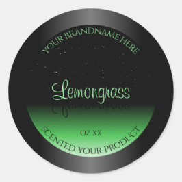 プロフェッショナルブラックおよびグリーン製品ラベルグリッター ラウンドシール