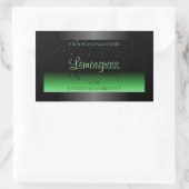 プロフェッショナルブラックおよびグリーン製品ラベルグリッター 長方形シール (バッグ)