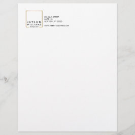 プロフェッショナルブラックおよびフェイク金ゴールドスクエアロゴ レターヘッド