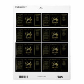 プロフェッショナルブラックおよび金ゴールド体バターラベル ラベル (フルシート)