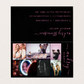 プロフェッショナルブラックとピンクのシグネチャー6枚 名刺 (外部フラット)