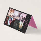 プロフェッショナルブラックとピンクのシグネチャー6枚 名刺 (正面)