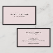 プロフェッショナルブラックとピンクの名刺 名刺 (正面/裏面)