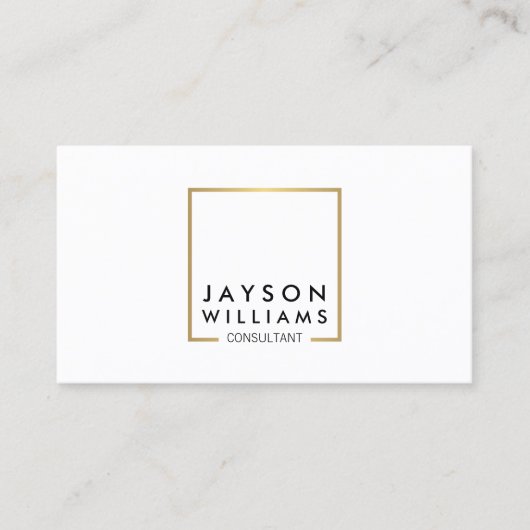 プロフェッショナルブラックとフェイク金ゴールドスクエアロゴI 名刺 (正面)