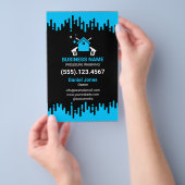 プロフェッショナルブラックとブルーの圧力洗浄 チラシ (ハンドル)