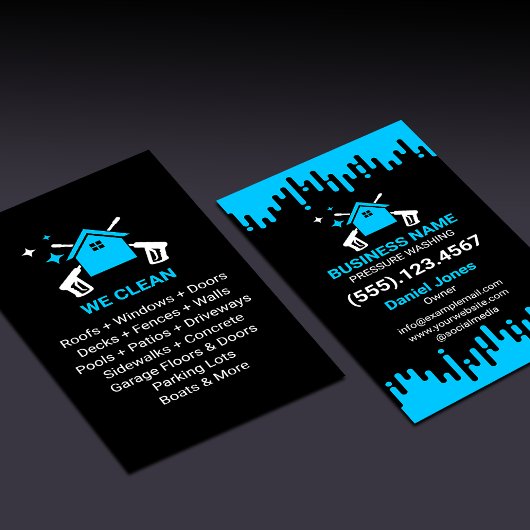 プロフェッショナルブラックとブルーの圧力洗浄 チラシ