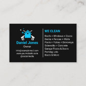 プロフェッショナルブラックとブルーの圧力洗浄 名刺 (裏面)