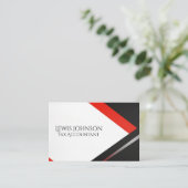 プロフェッショナルブラックと赤の編集可能モダンな 名刺 (スタンド正面)