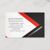 プロフェッショナルブラックと赤の編集可能モダンな 名刺 (裏面)