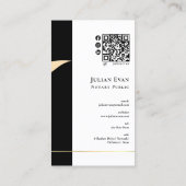 プロフェッショナルブラックと金ゴールドクイル公証人 名刺 (裏面)