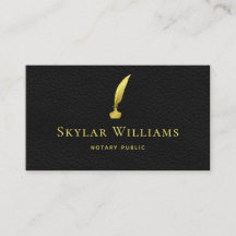 プロフェッショナルブラックと金ゴールドレザー公証人