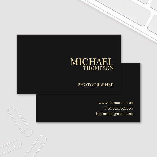 プロフェッショナルブラックと金ゴールド 名刺